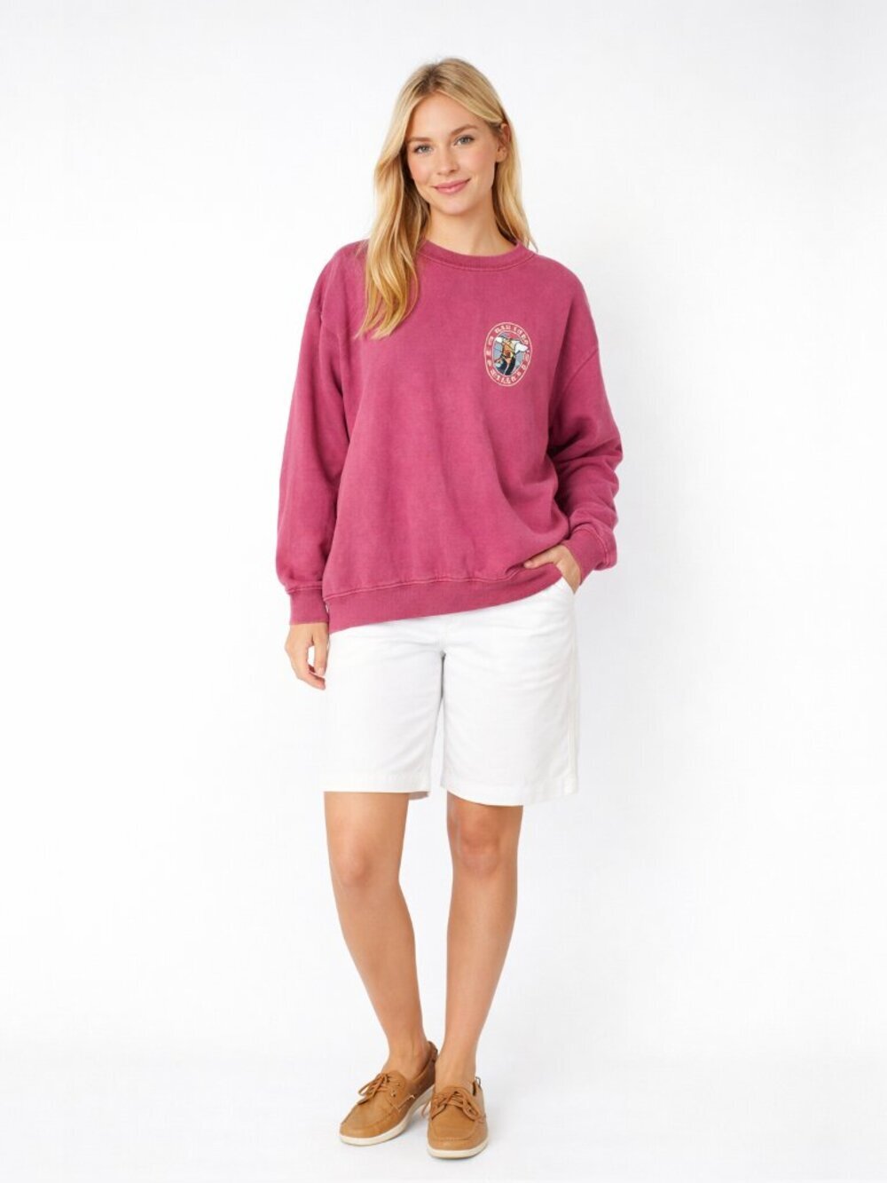 2/$30 Tribe Vintage Salty Dog Surf Shop Graphic Sweatshirt Red Medium #A2021